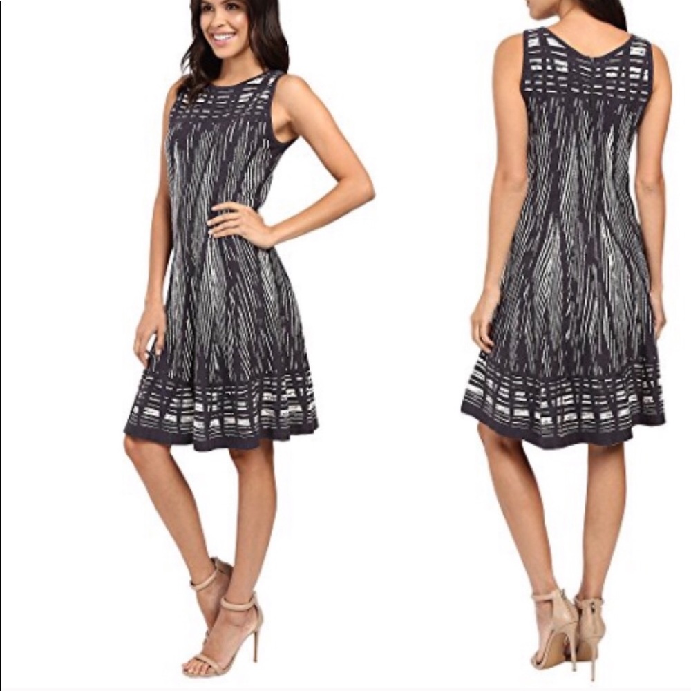 Nic + Zoe Dashed Diamonds Fit and Flare Dress—0P